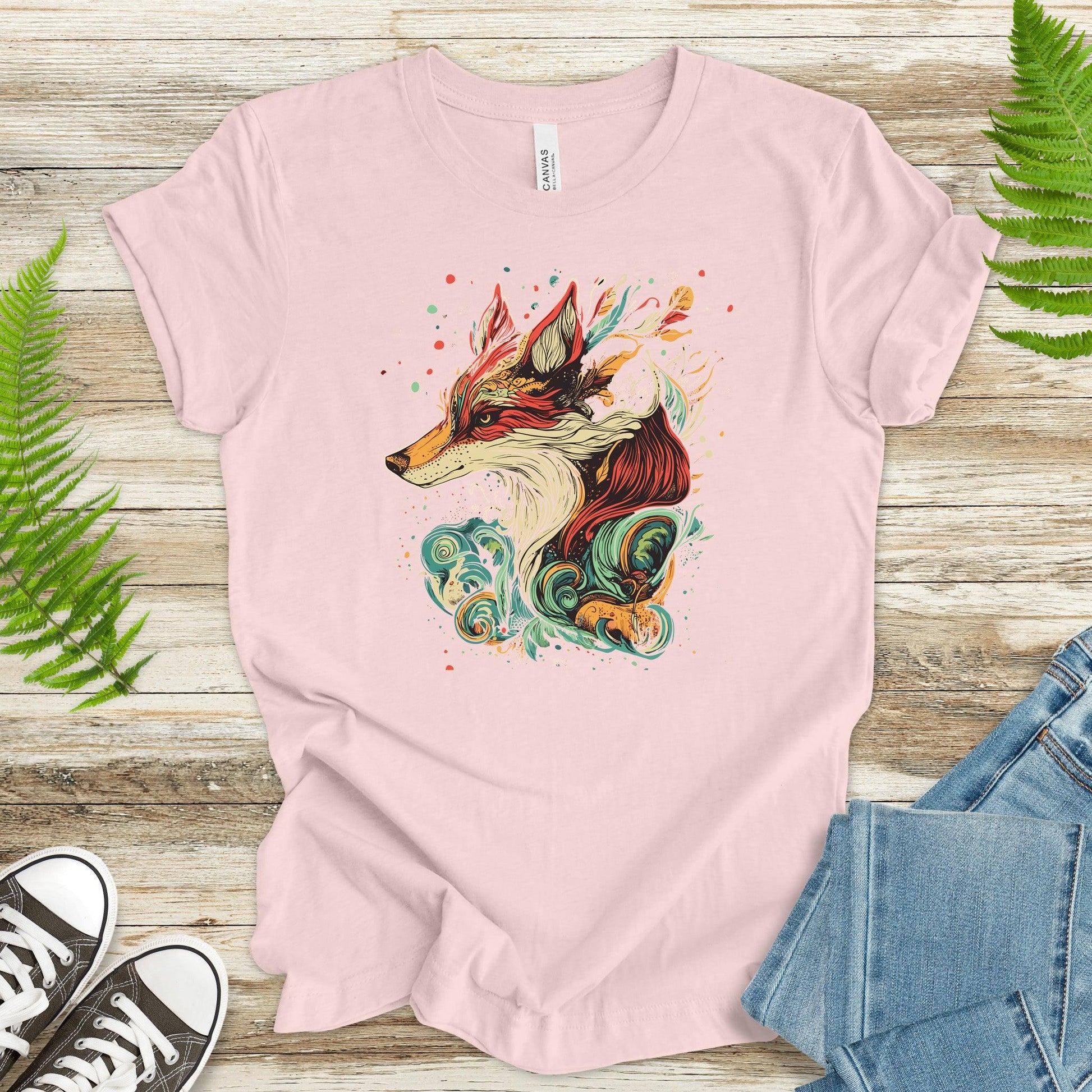 Fox in Vibrant Colors T-Shirt – Intricate and Artistic Design - TShirtree