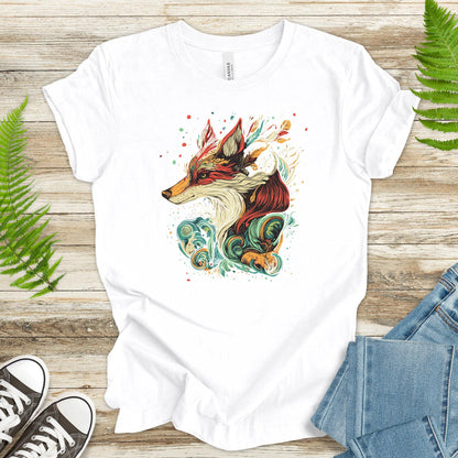 Fox in Vibrant Colors T-Shirt – Intricate and Artistic Design - TShirtree