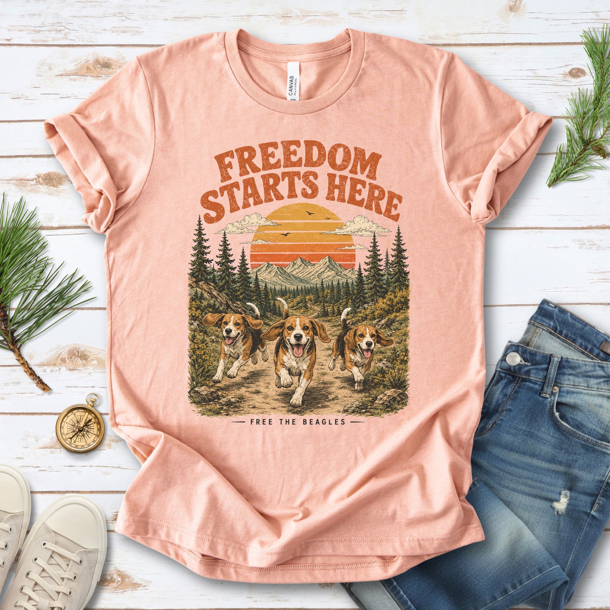 Freedom Starts Here Free the Beagles Rescue Nature Lover T-Shirt