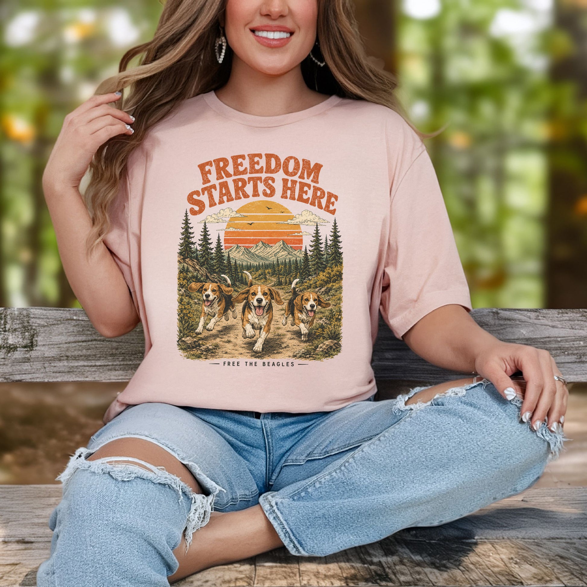 Freedom Starts Here Free the Beagles Rescue Nature Lover T-Shirt