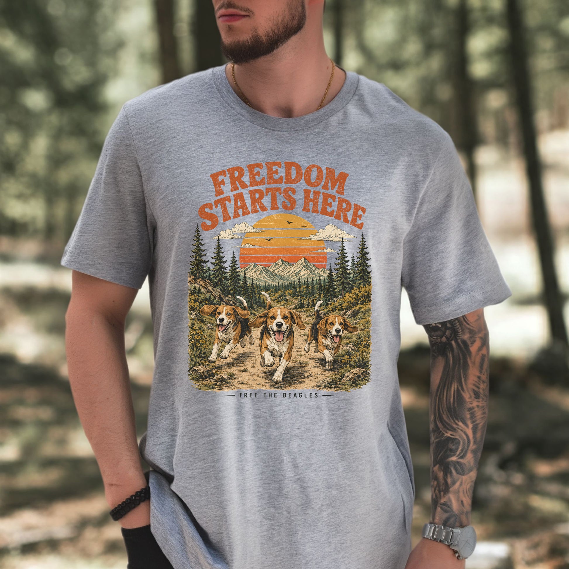 Freedom Starts Here Free the Beagles Rescue Nature Lover T-Shirt