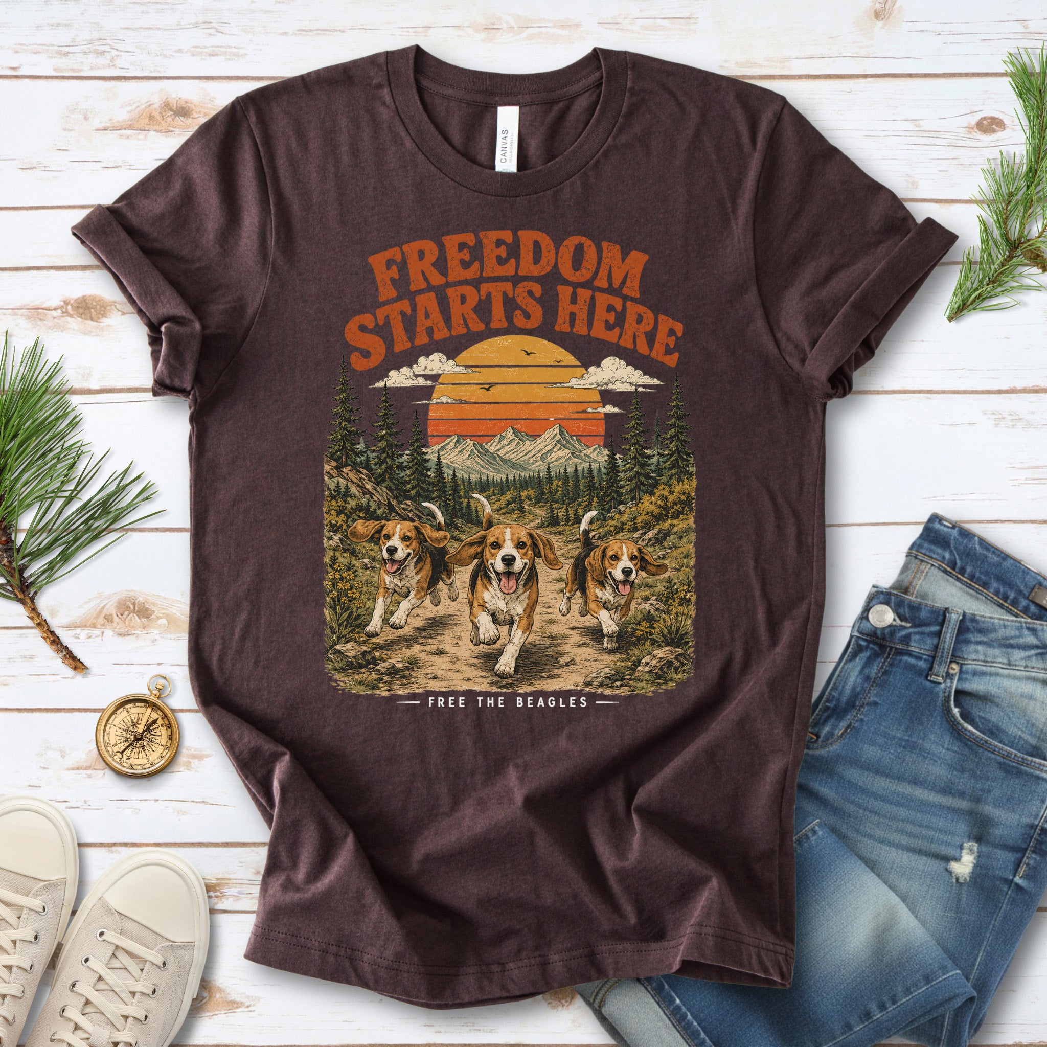 Freedom Starts Here Free the Beagles Rescue Nature Lover T-Shirt