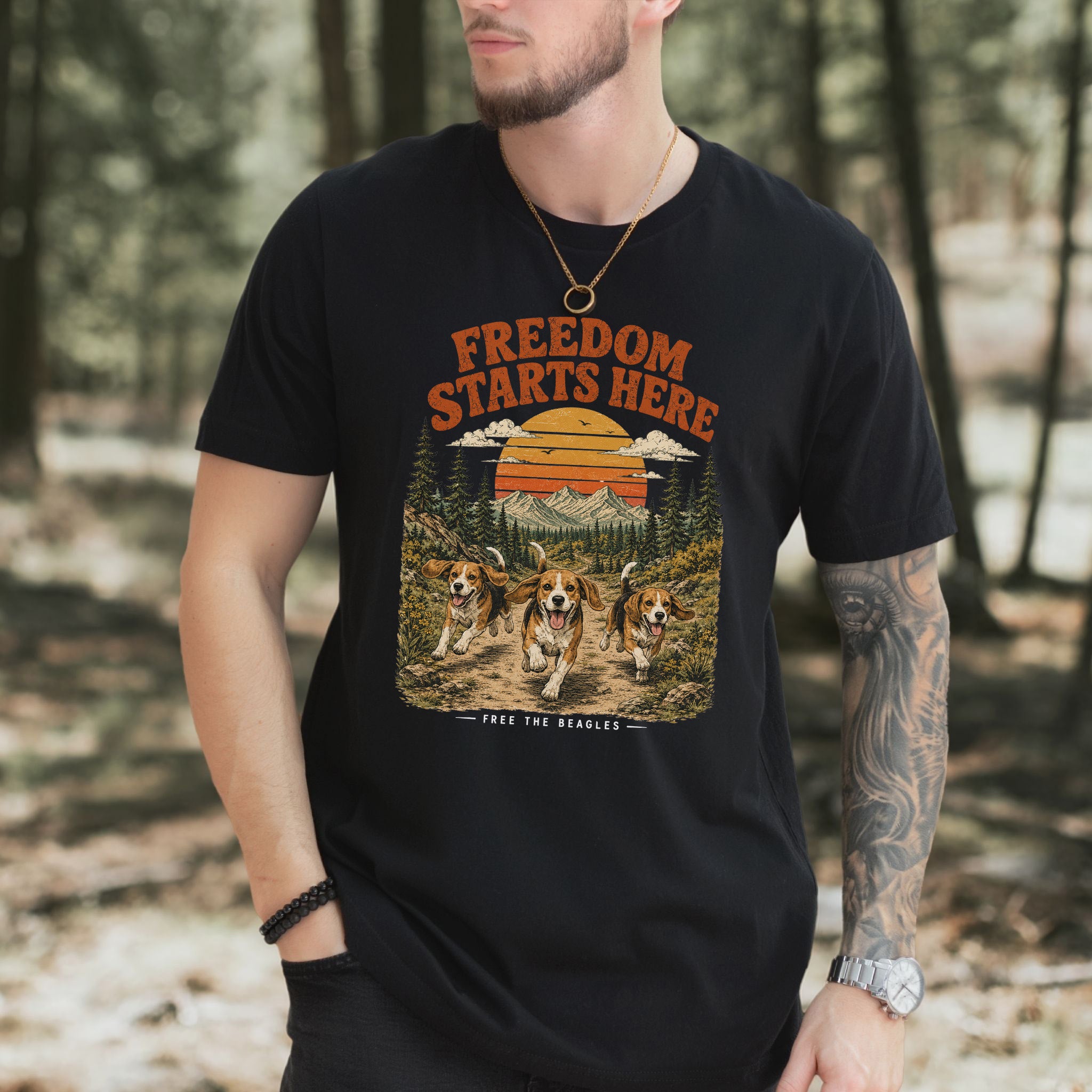 Freedom Starts Here Free the Beagles Rescue Nature Lover T-Shirt