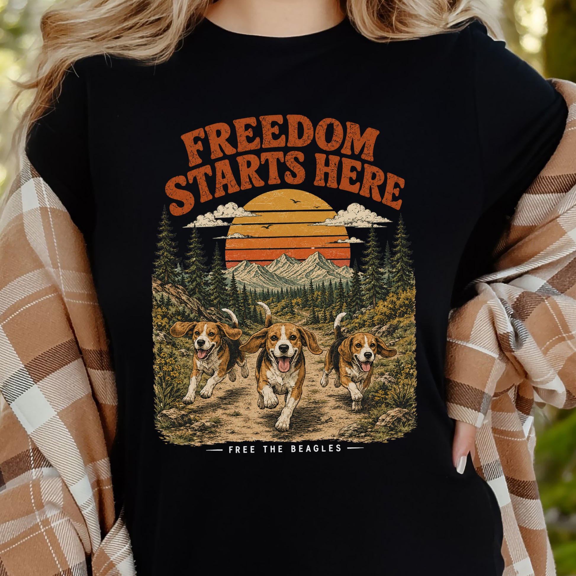 Freedom Starts Here Free the Beagles Rescue Nature Lover T-Shirt