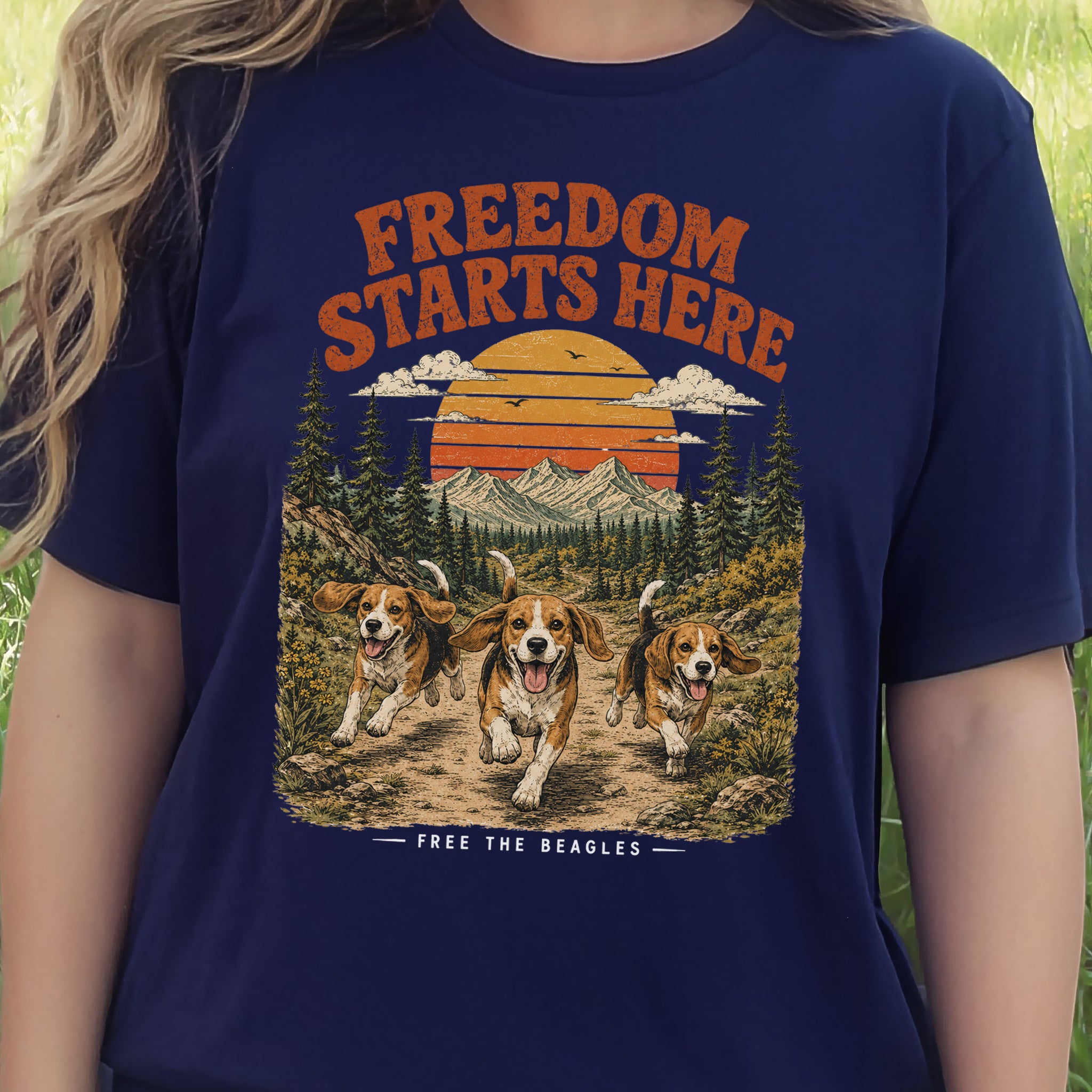Freedom Starts Here Free the Beagles Rescue Nature Lover T-Shirt