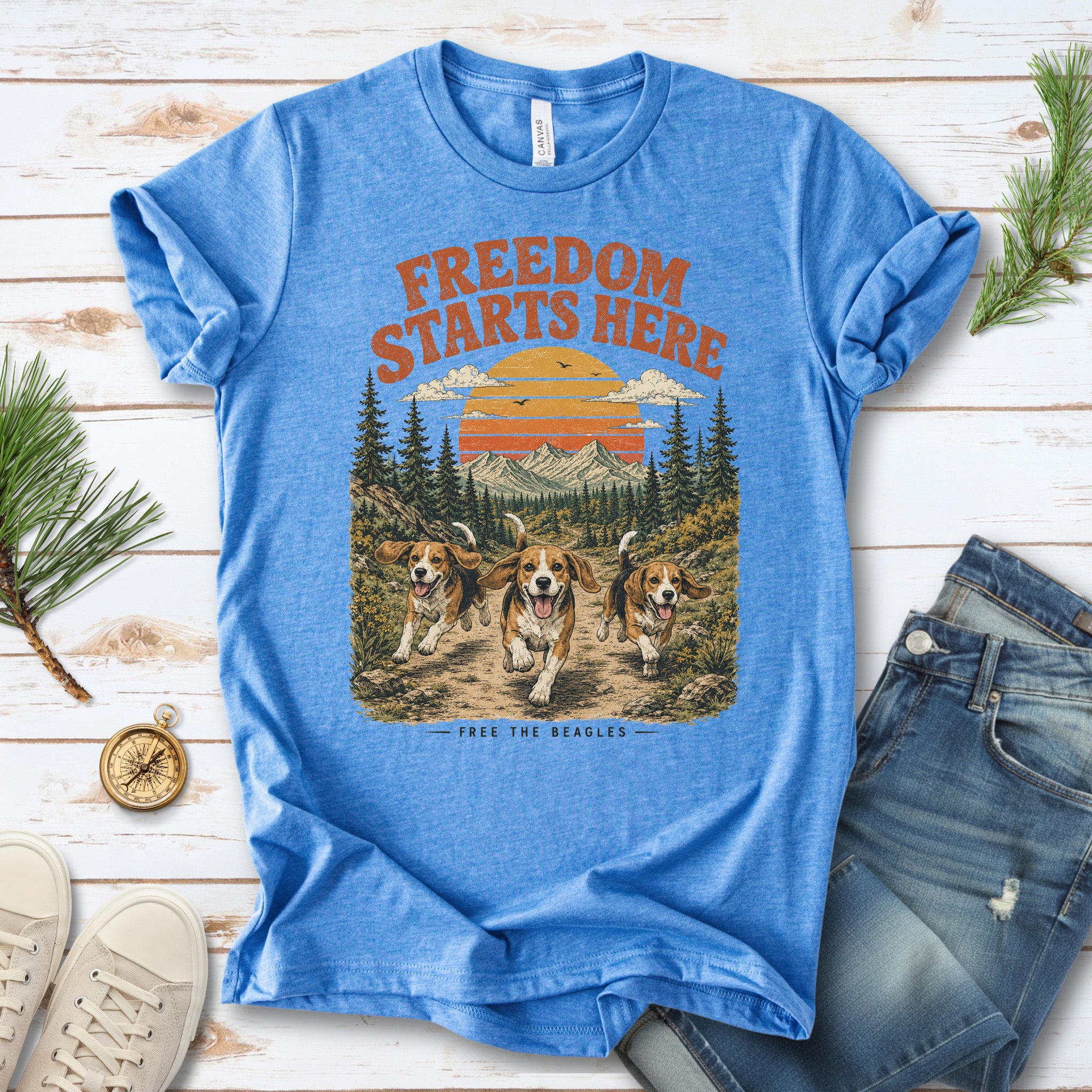 Freedom Starts Here Free the Beagles Rescue Nature Lover T-Shirt