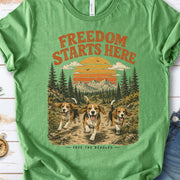 Freedom Starts Here Free the Beagles Rescue Nature Lover T-Shirt