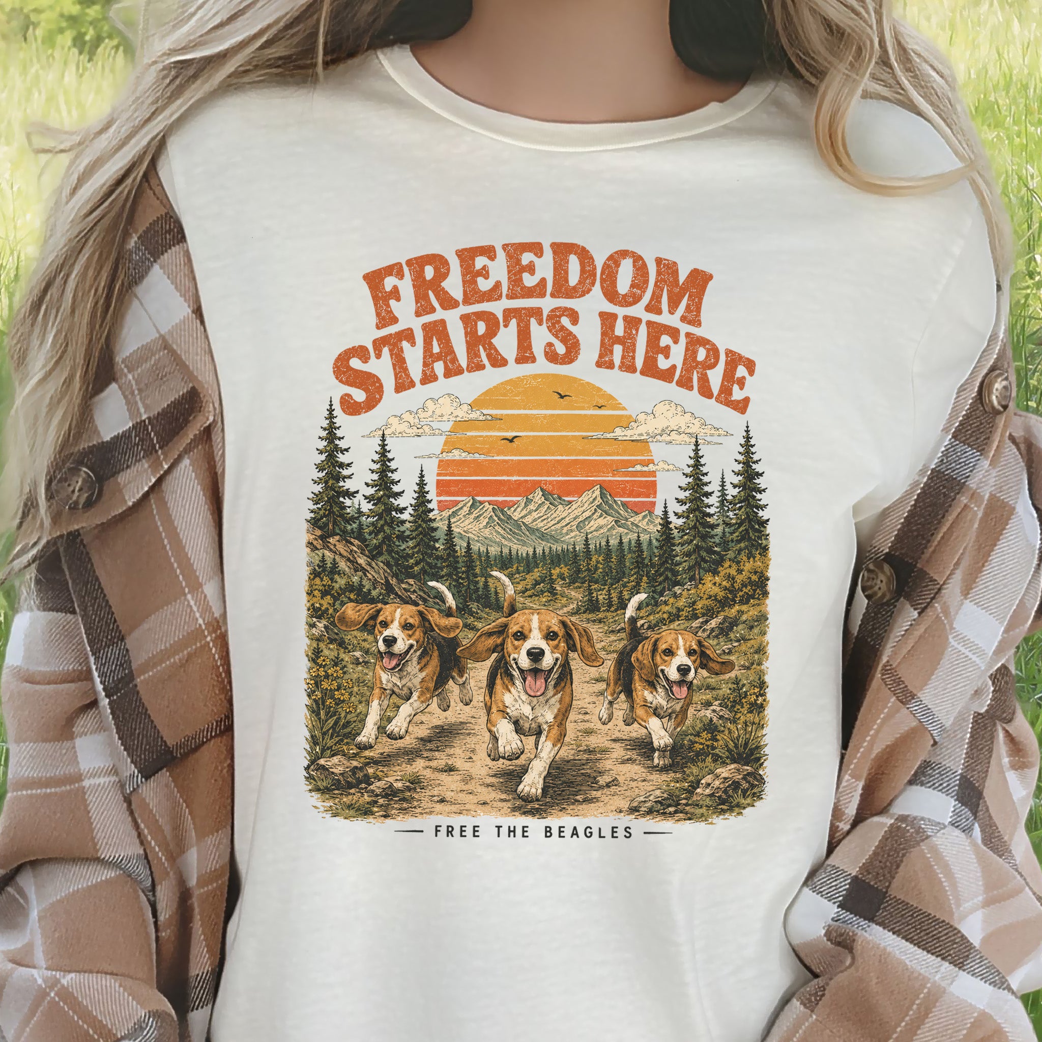 Freedom Starts Here Free the Beagles Rescue Nature Lover T-Shirt