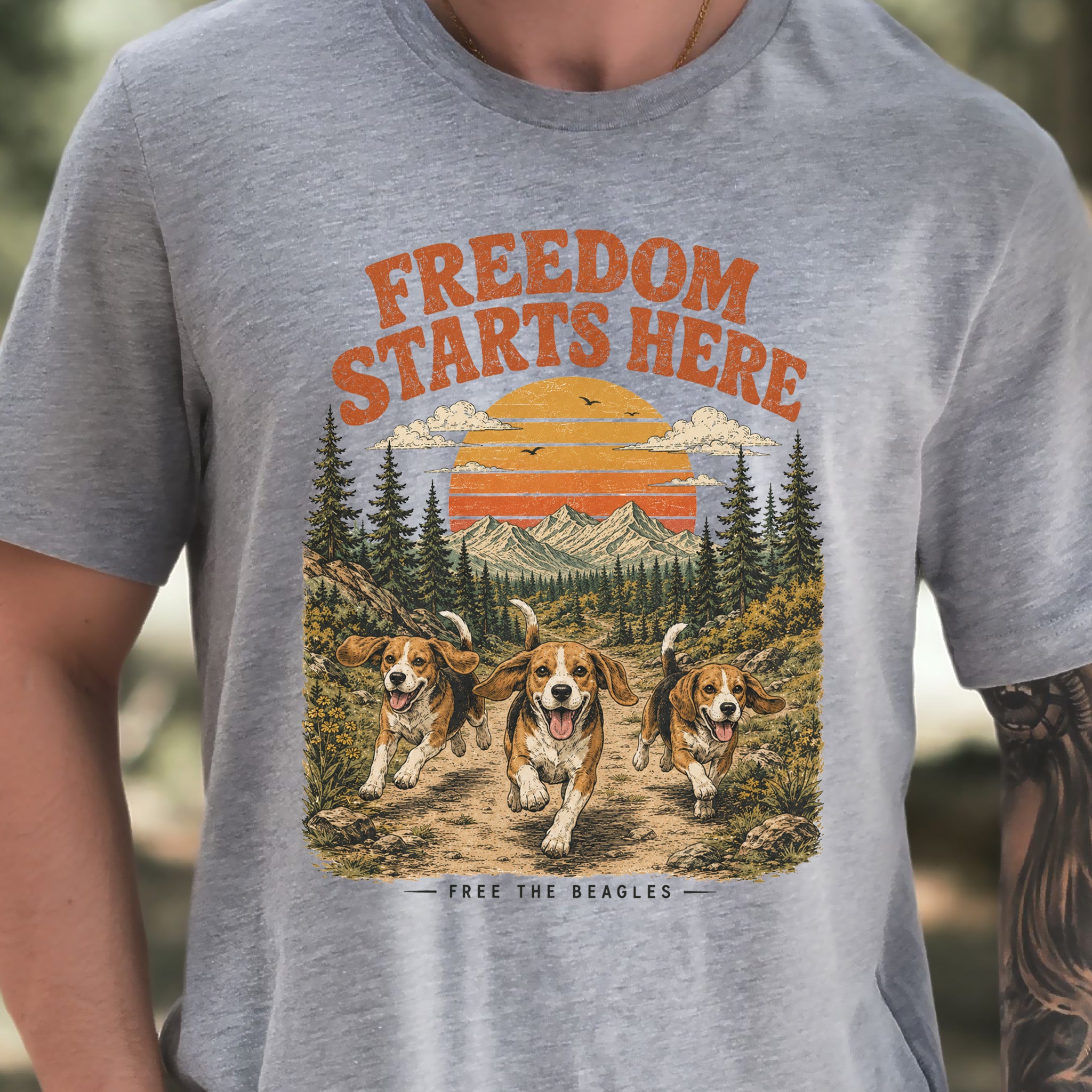 Freedom Starts Here Free the Beagles Rescue Nature Lover T-Shirt