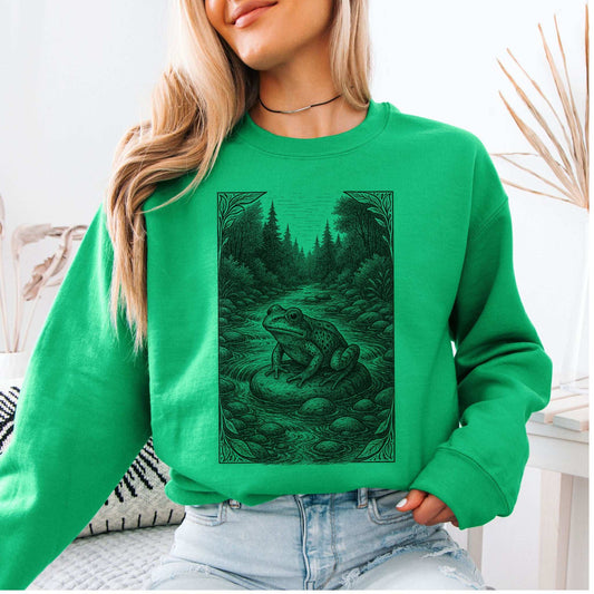 Still Waters Frog Sweatshirt – Spirit Animal of Calm and Water Energy