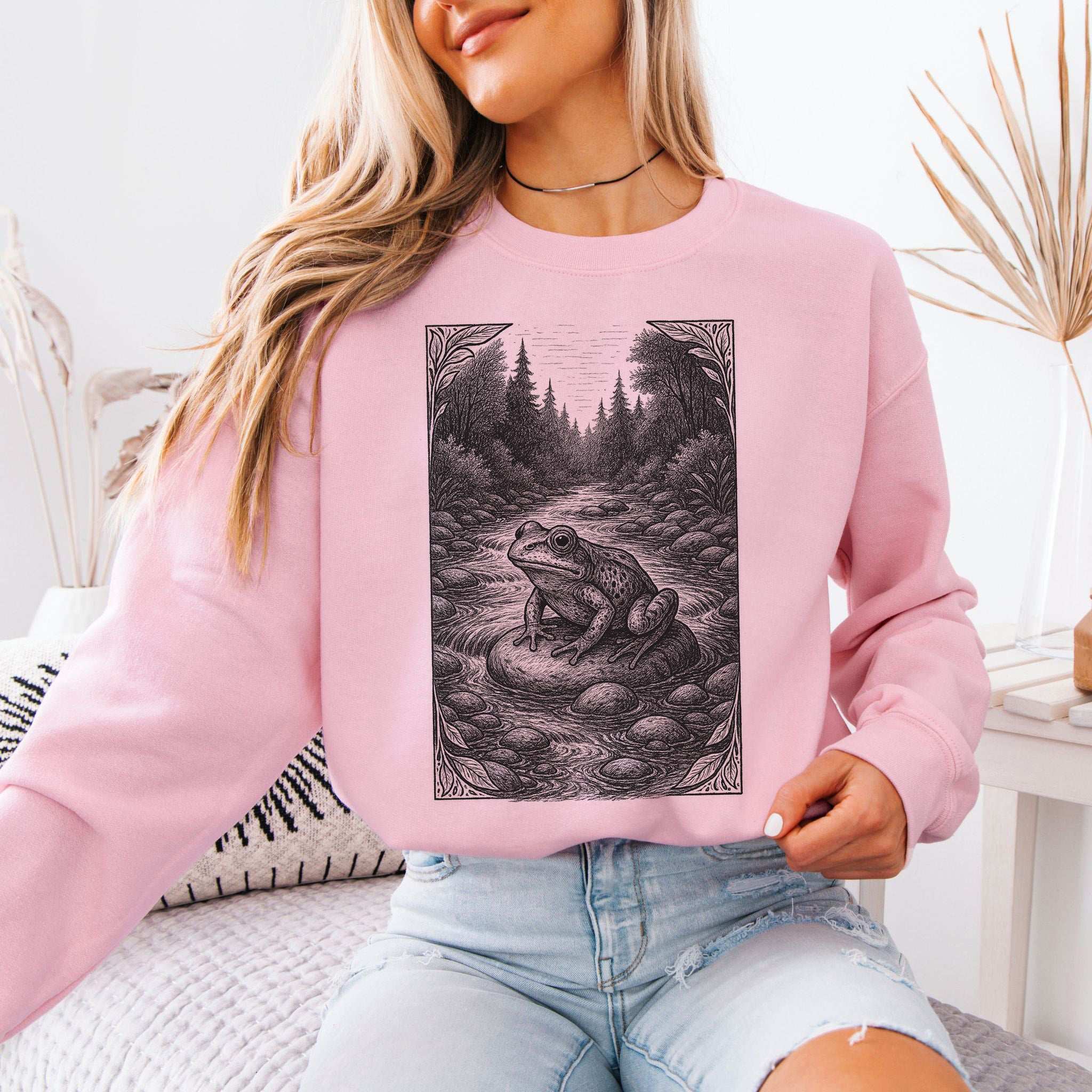 Still Waters Frog Sweatshirt – Spirit Animal of Calm and Water Energy