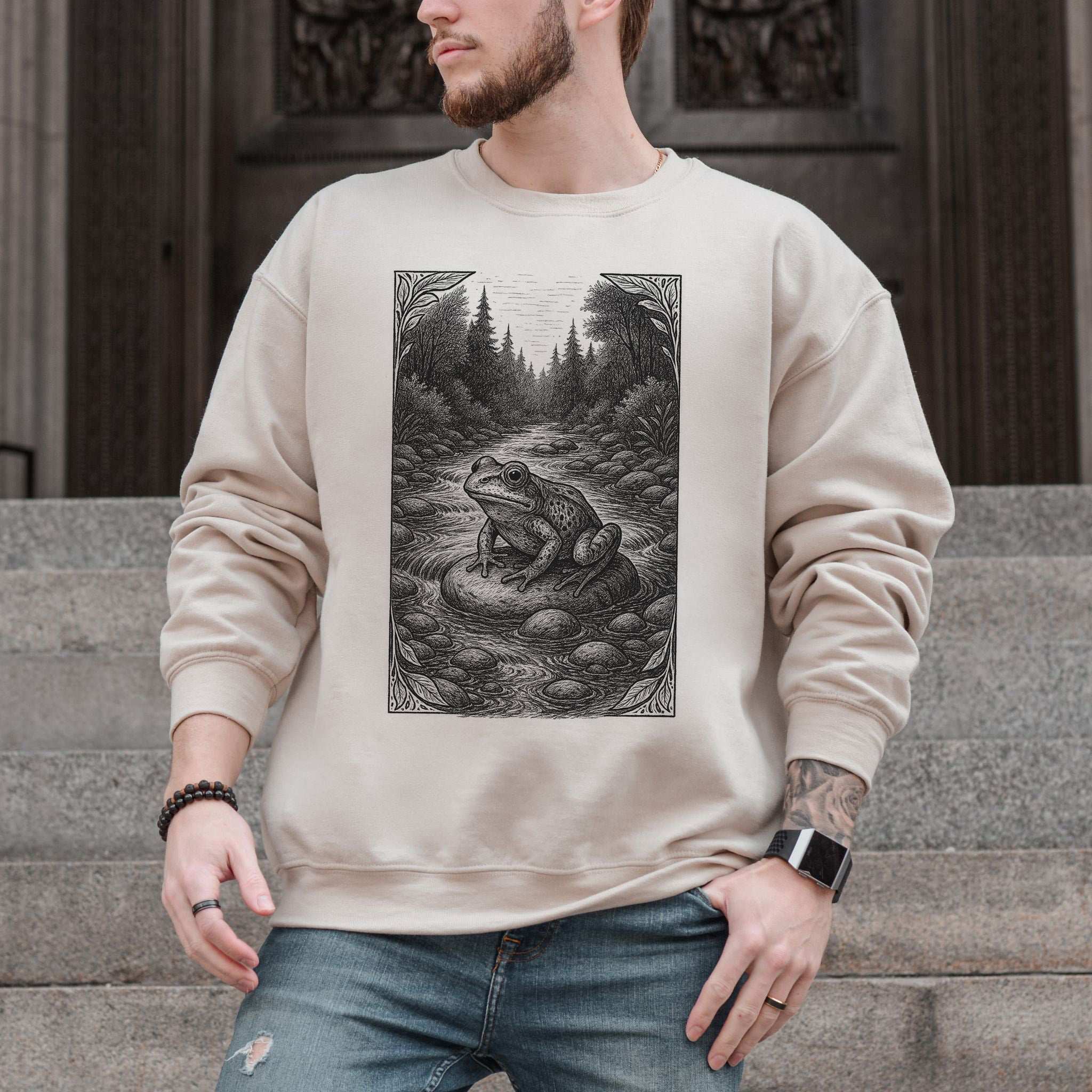 Still Waters Frog Sweatshirt – Spirit Animal of Calm and Water Energy