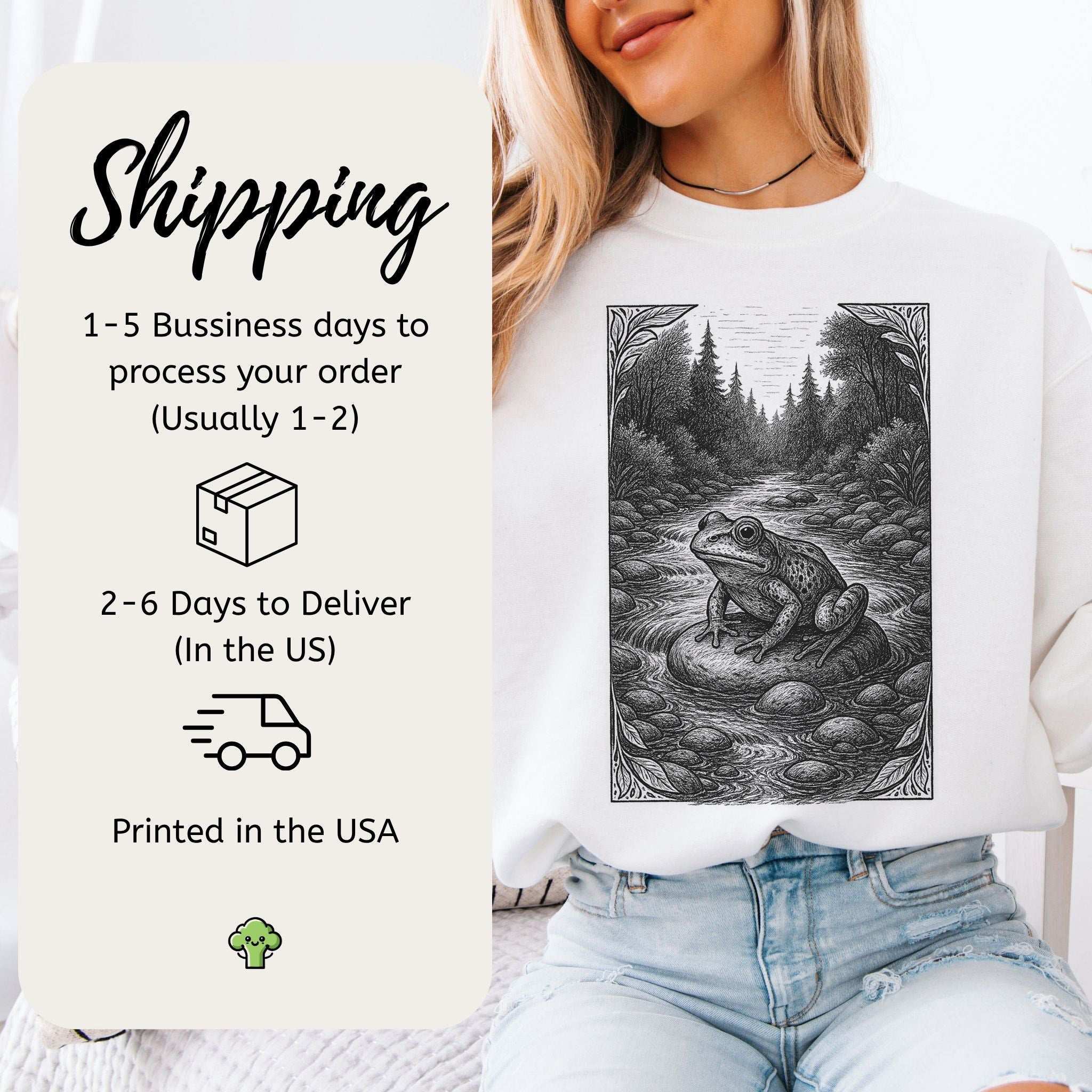 Still Waters Frog Sweatshirt – Spirit Animal of Calm and Water Energy