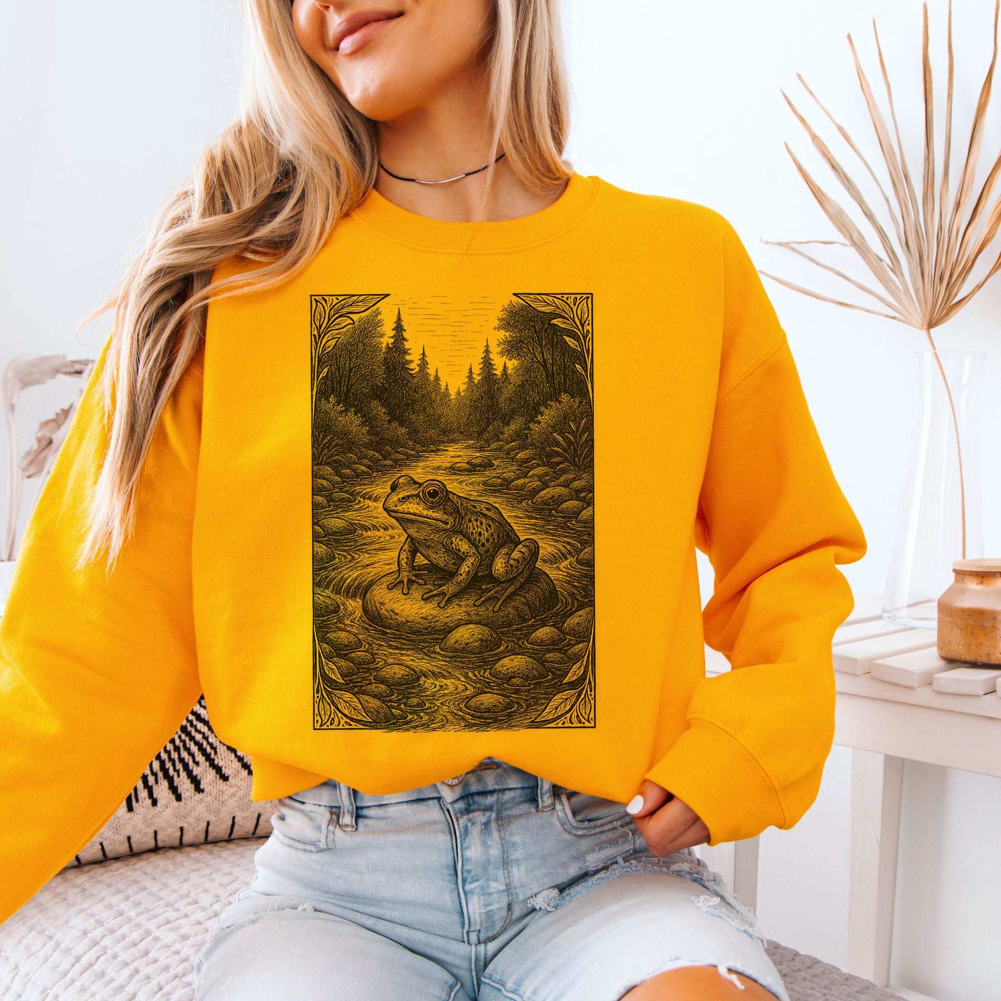 Still Waters Frog Sweatshirt – Spirit Animal of Calm and Water Energy