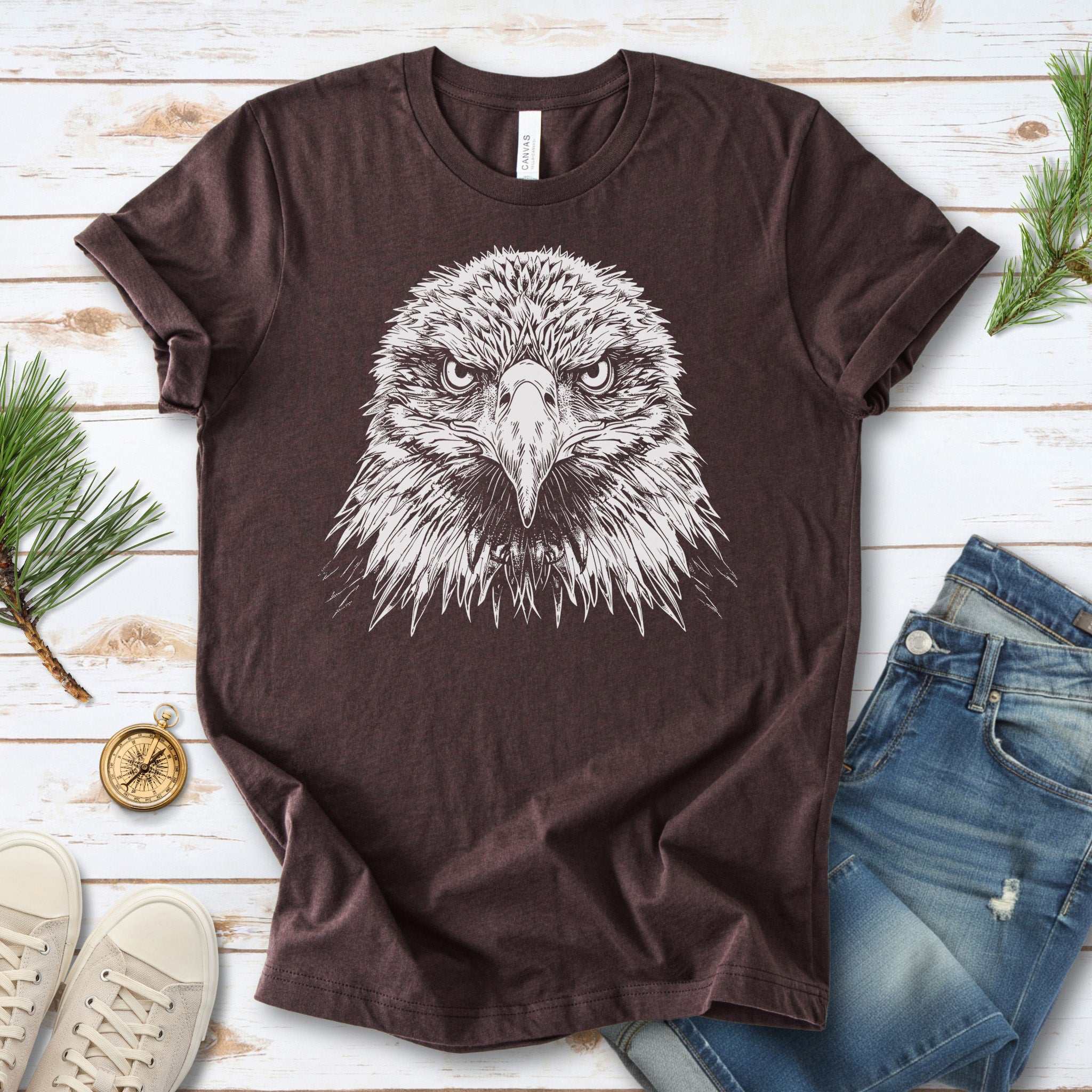 Eagle Face T-Shirt – Majestic Bird of Prey Tee