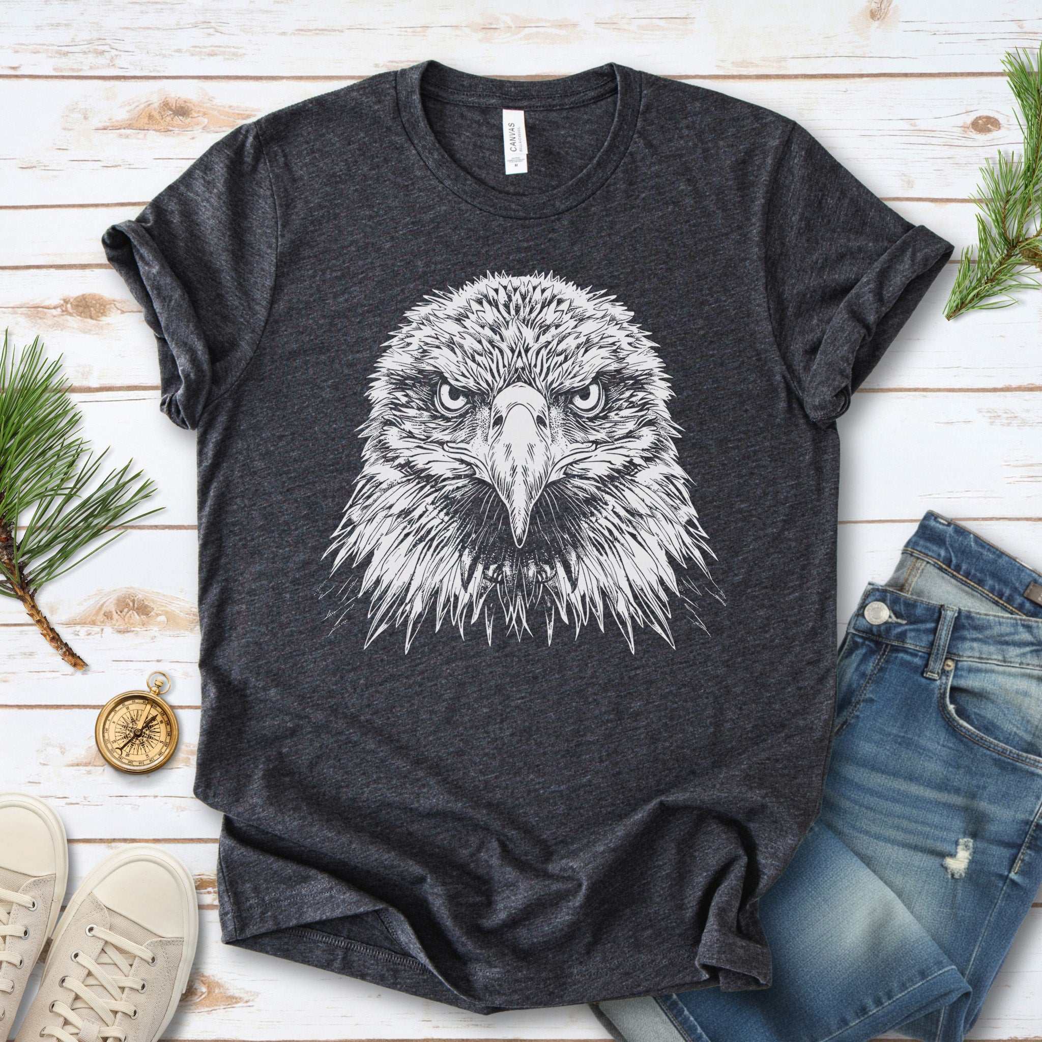 Eagle Face T-Shirt – Majestic Bird of Prey Tee