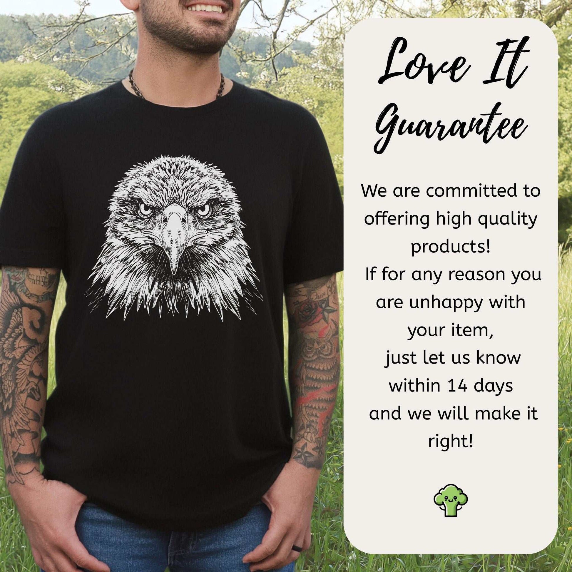 Eagle Face T-Shirt – Majestic Bird of Prey Tee