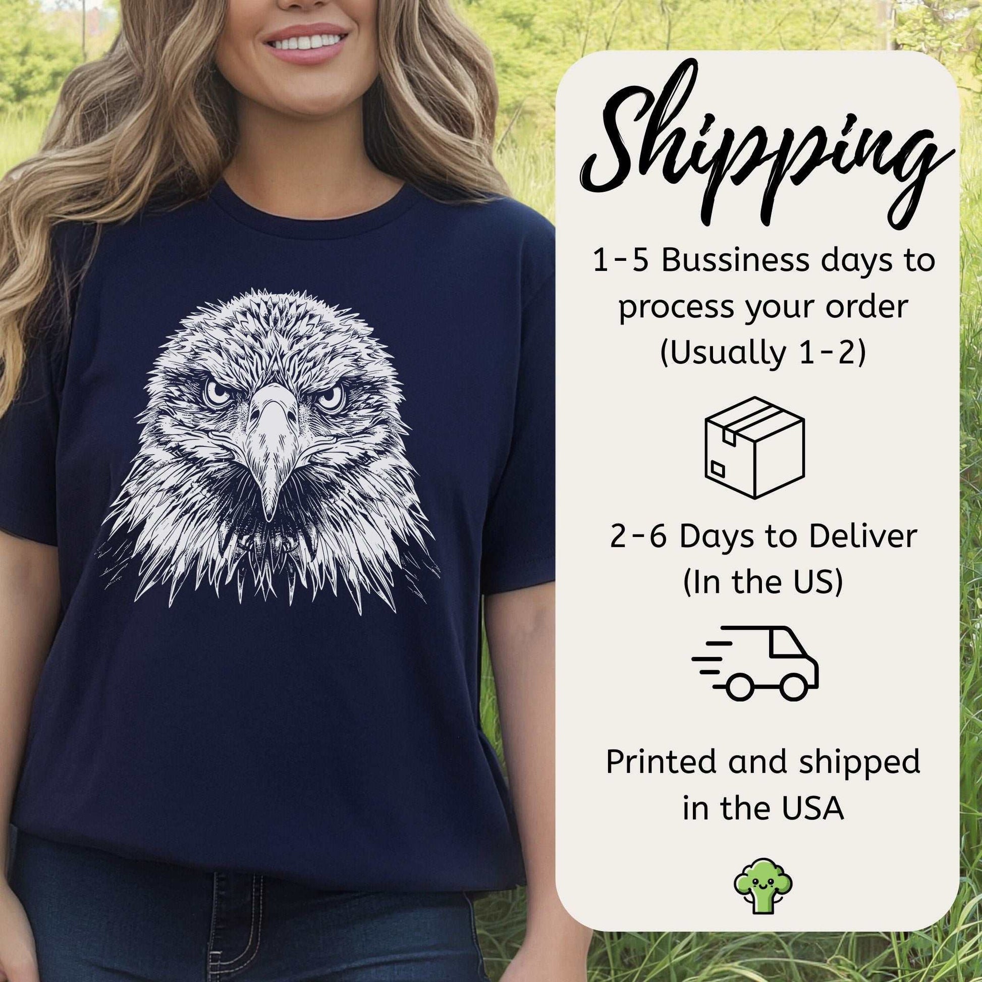 Eagle Face T-Shirt – Majestic Bird of Prey Tee
