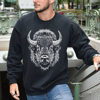 American Bison Sweatshirt – Majestic Wilderness Spirit Animal