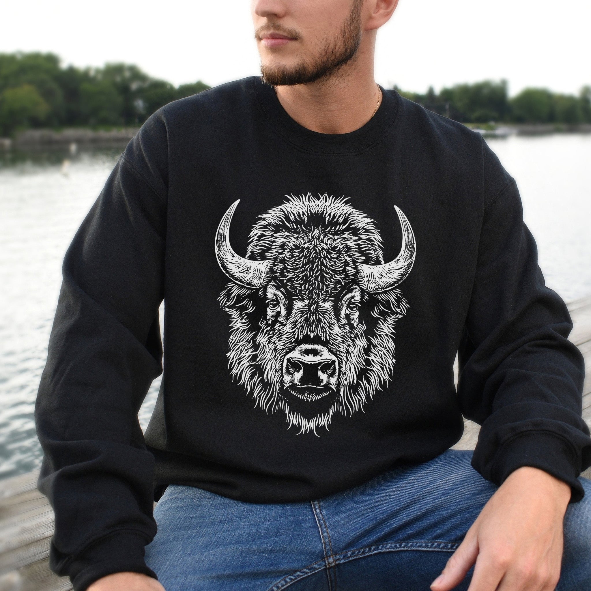 American Bison Sweatshirt – Majestic Wilderness Spirit Animal