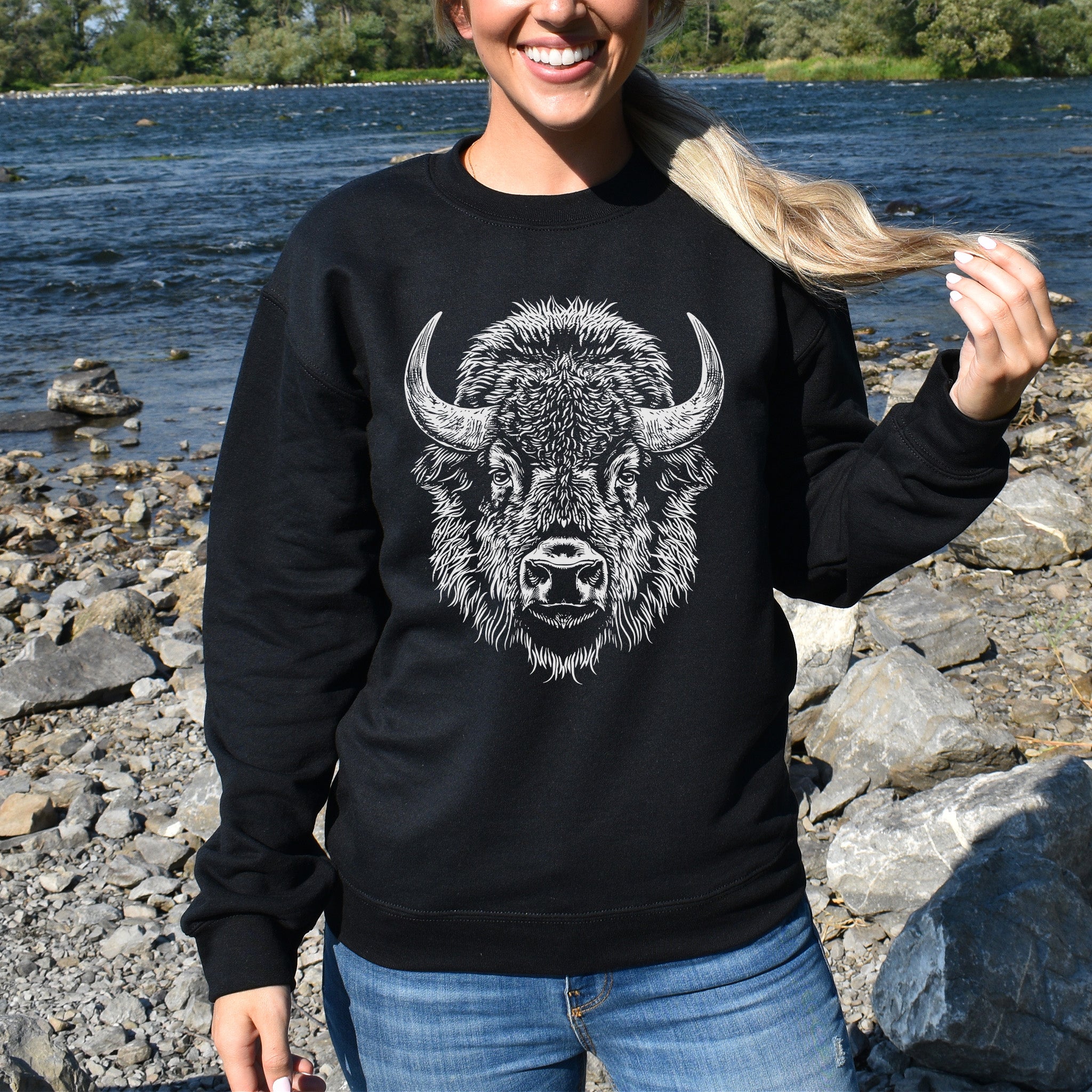 American Bison Sweatshirt – Majestic Wilderness Spirit Animal