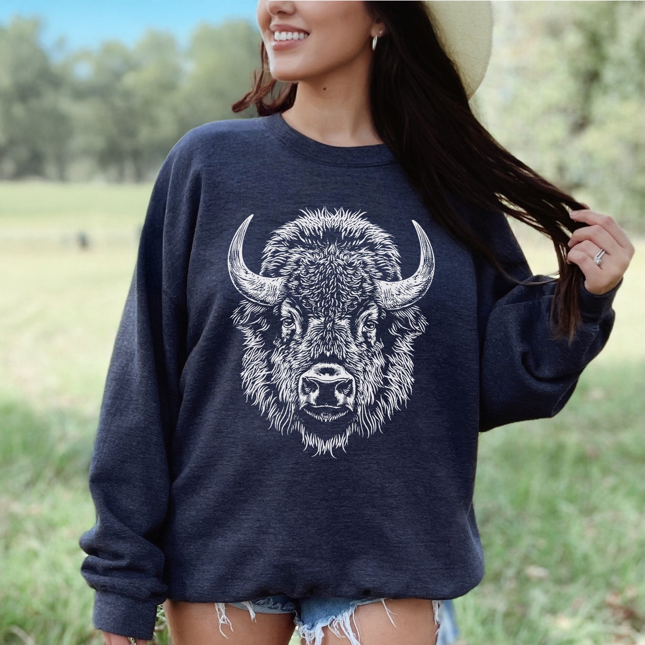 American Bison Sweatshirt – Majestic Wilderness Spirit Animal