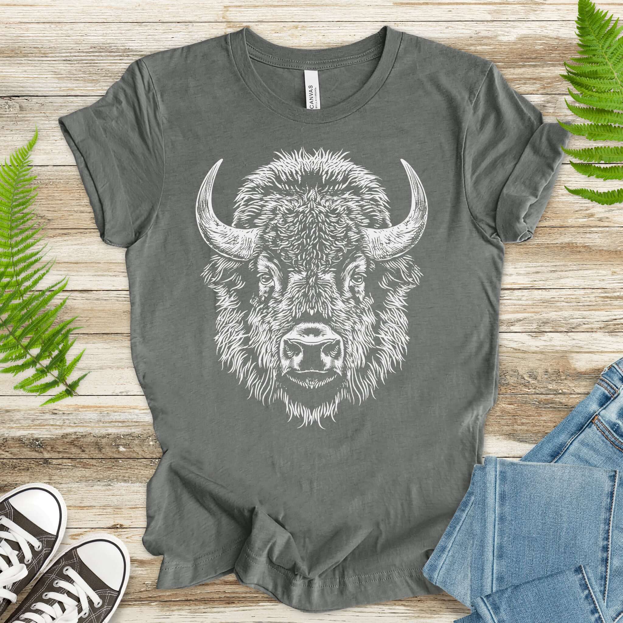 American Bison Portrait T-Shirt – Wildlife Animal Tee