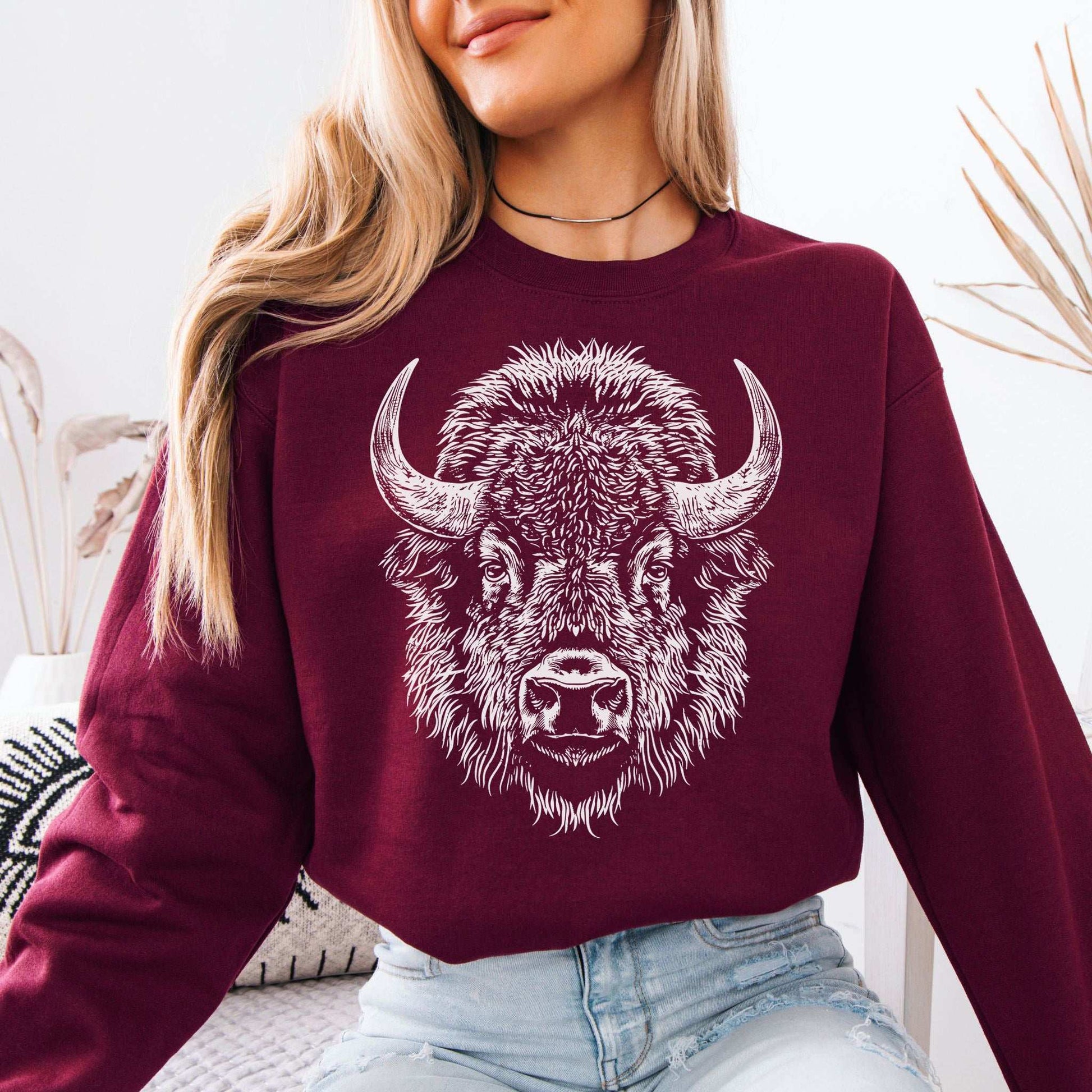 American Bison Sweatshirt – Majestic Wilderness Spirit Animal