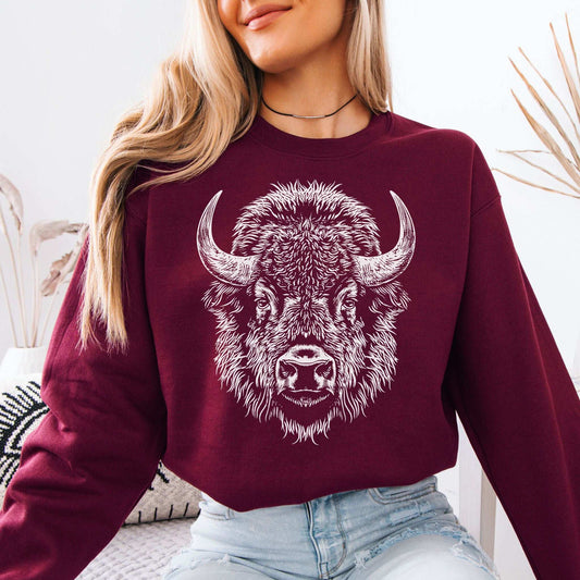 American Bison Sweatshirt – Majestic Wilderness Spirit Animal