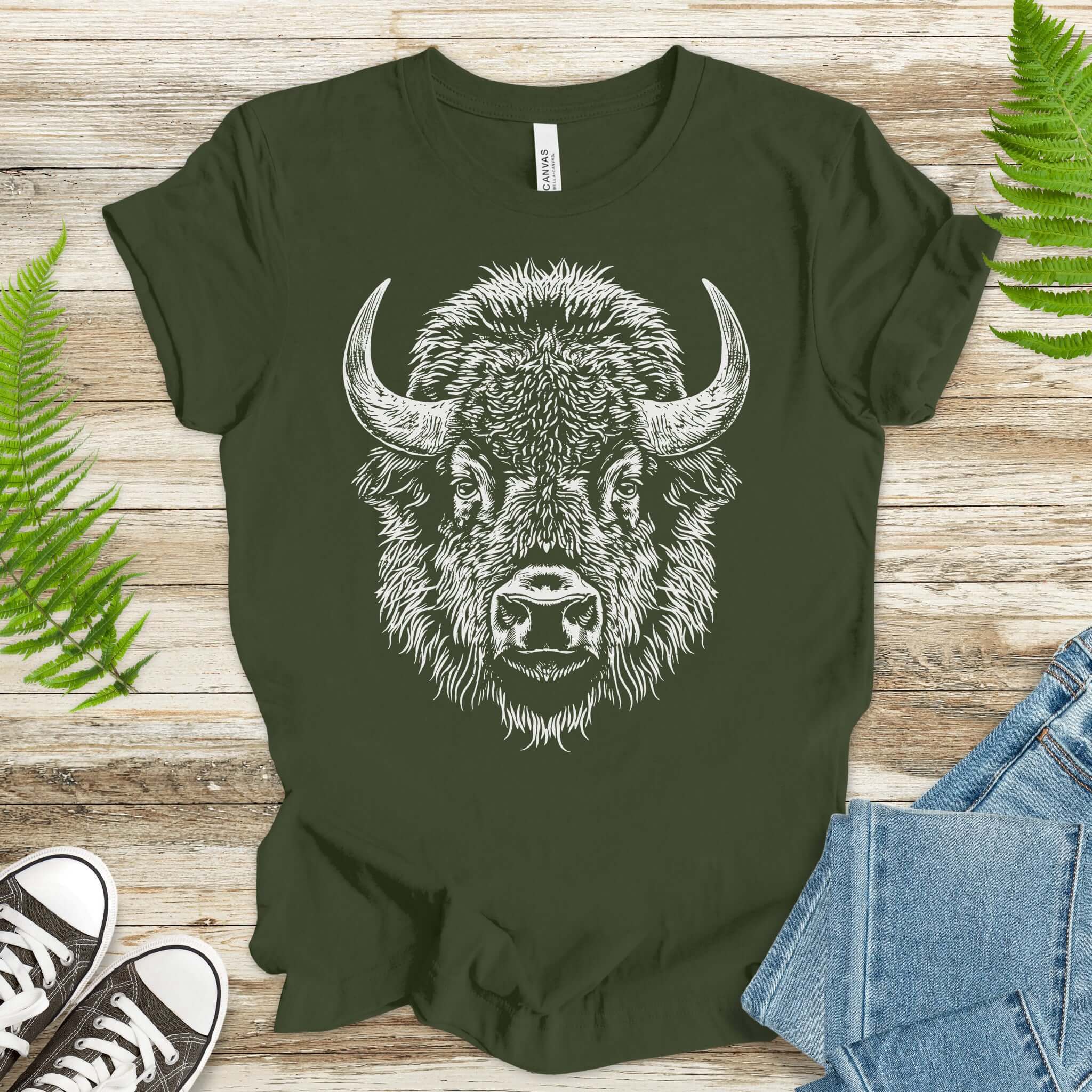 American Bison Portrait T-Shirt – Wildlife Animal Tee