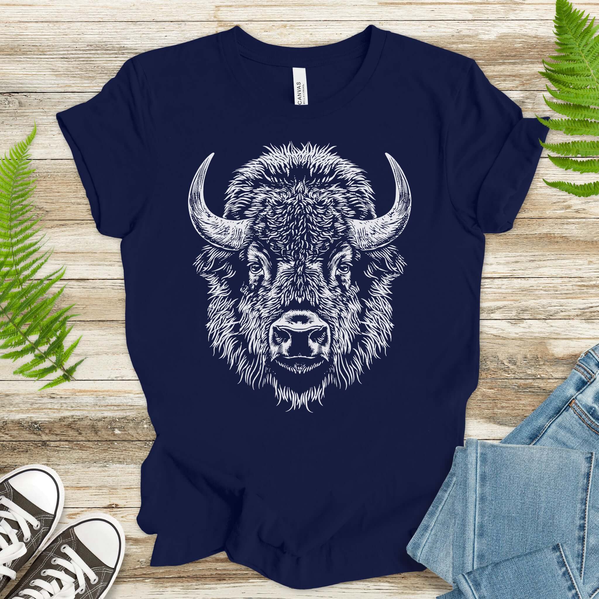 American Bison Portrait T-Shirt – Wildlife Animal Tee