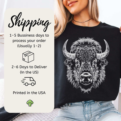 American Bison Sweatshirt – Majestic Wilderness Spirit Animal