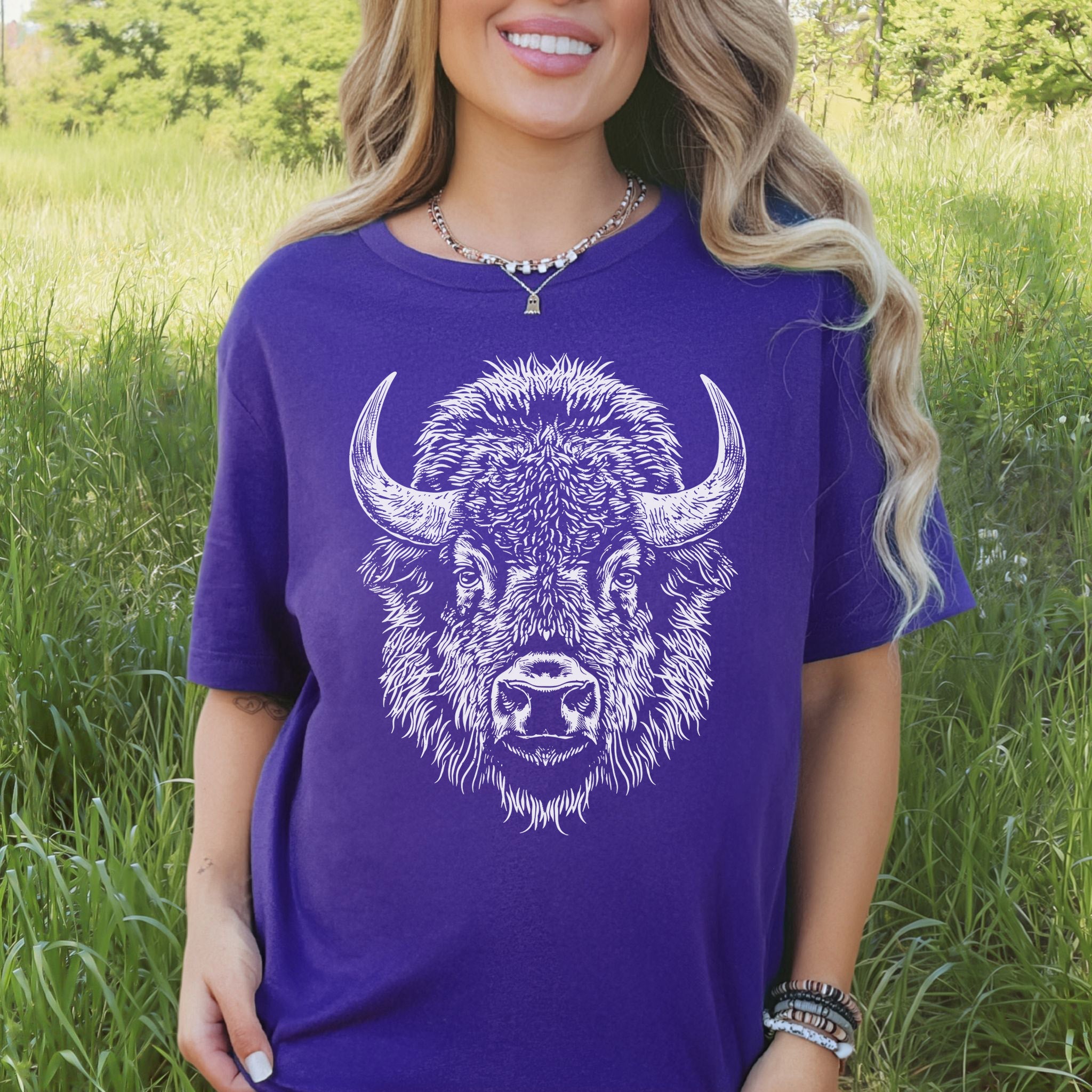 American Bison Portrait T-Shirt – Wildlife Animal Tee
