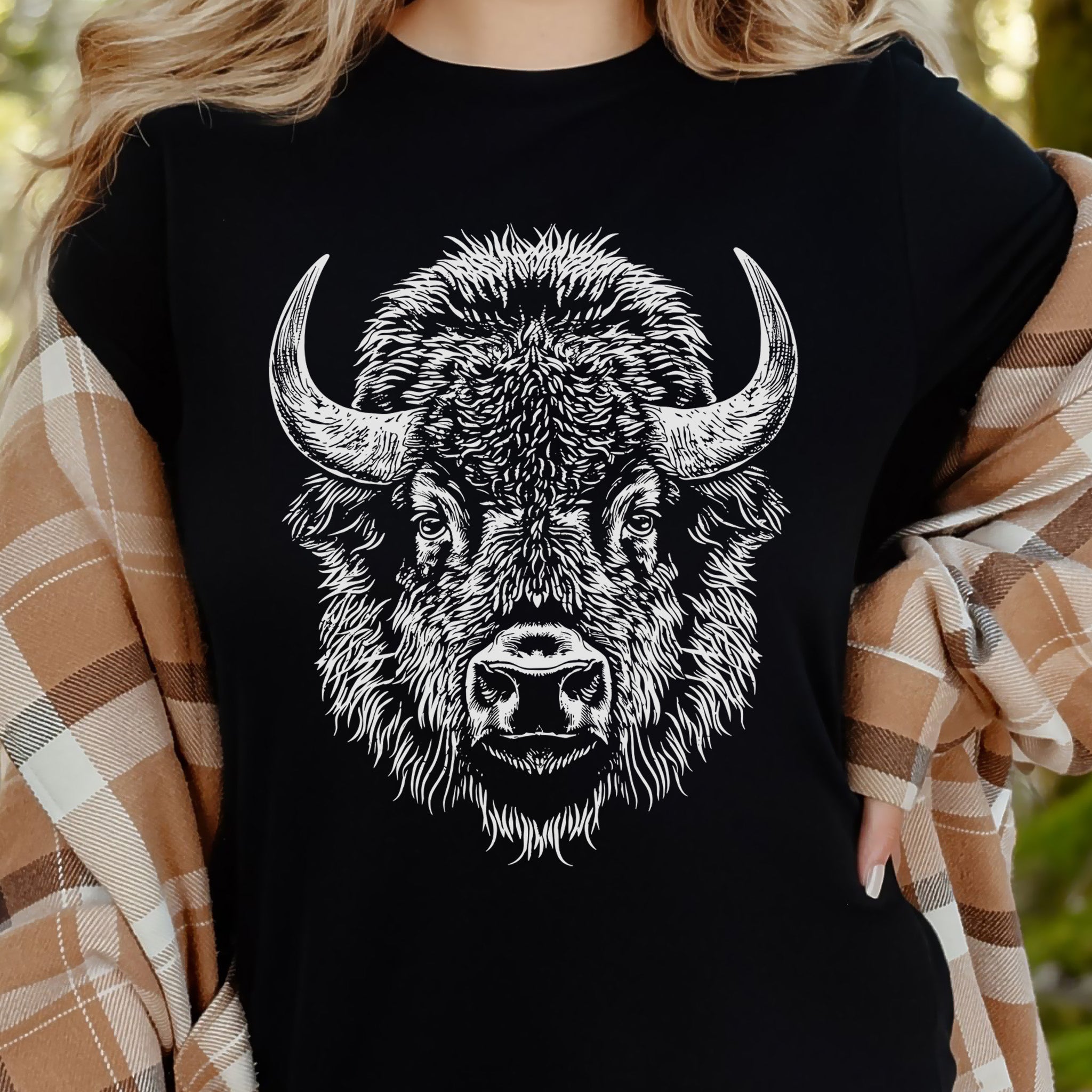 American Bison Portrait T-Shirt – Wildlife Animal Tee