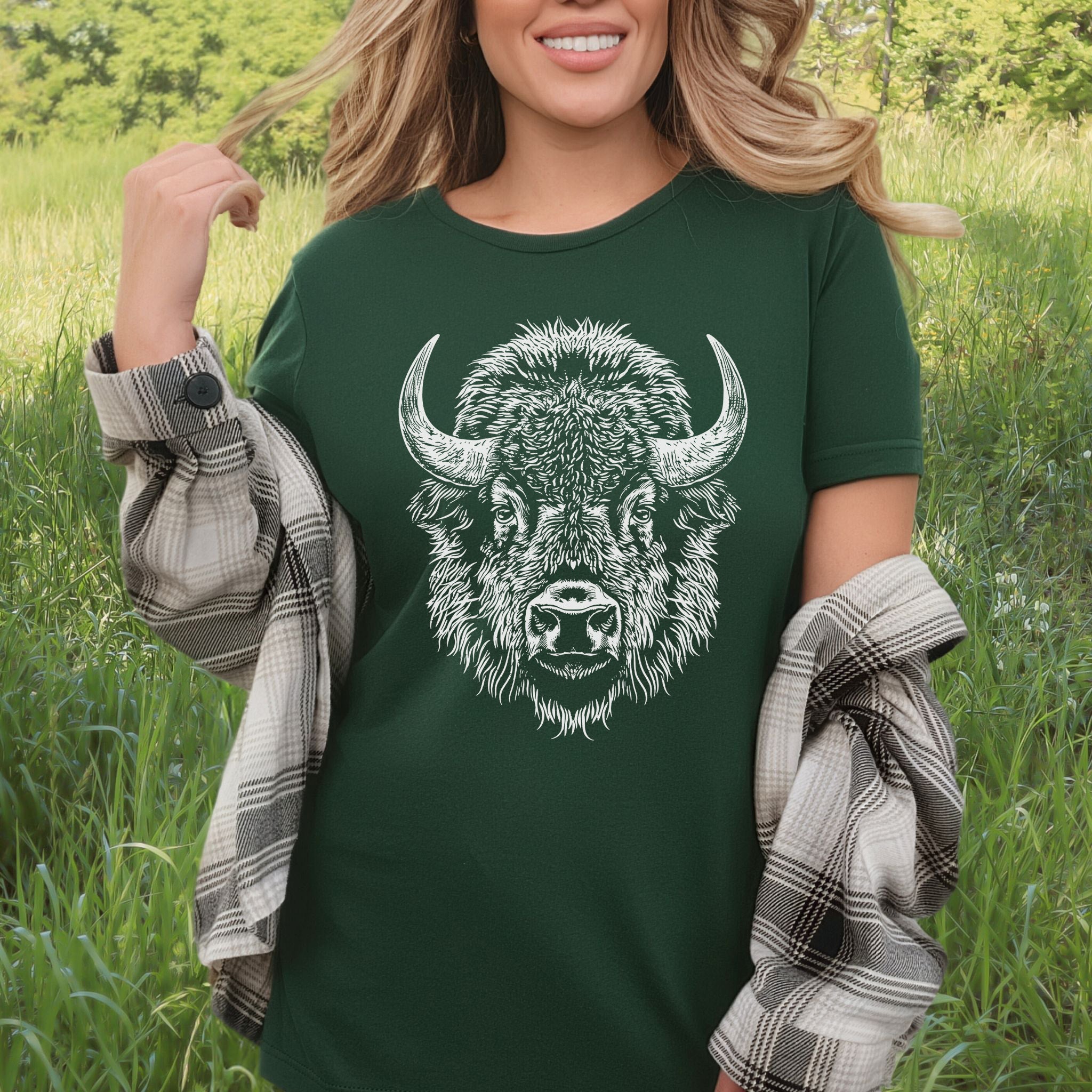 American Bison Portrait T-Shirt – Wildlife Animal Tee
