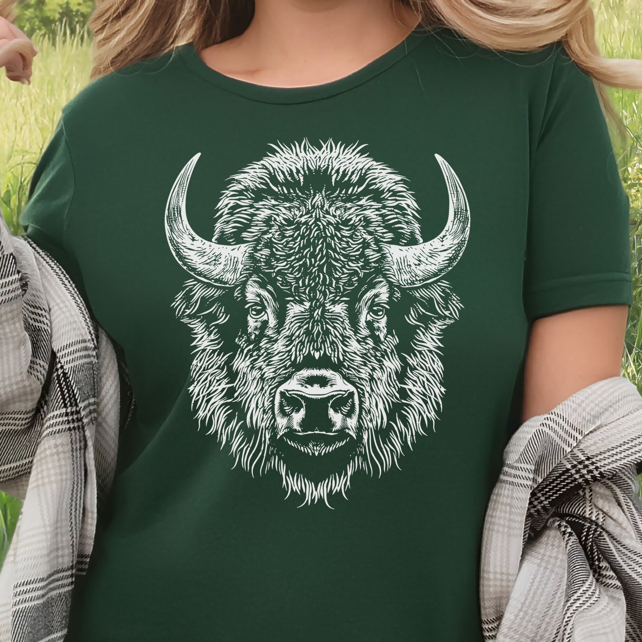 American Bison Portrait T-Shirt – Wildlife Animal Tee