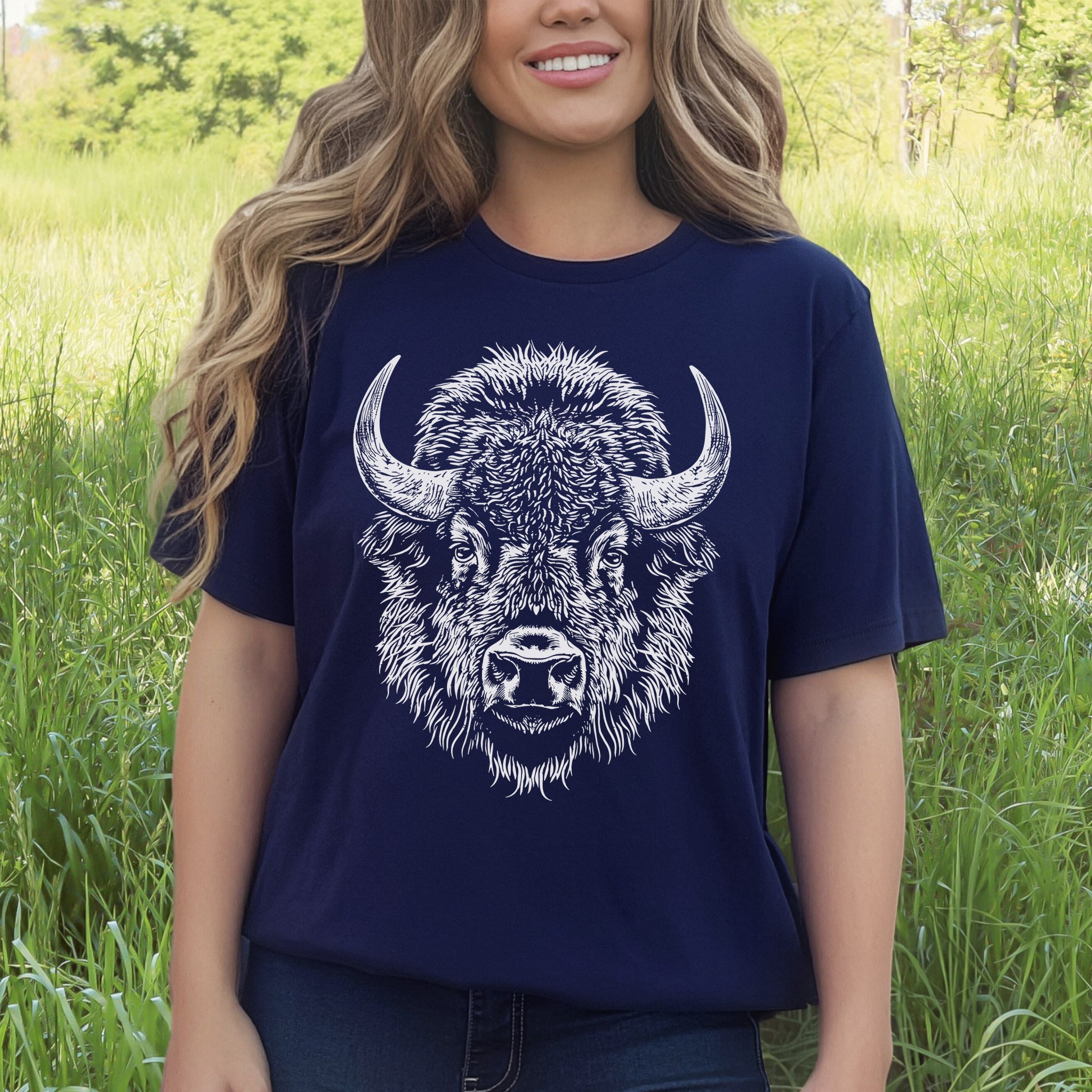 American Bison Portrait T-Shirt – Wildlife Animal Tee