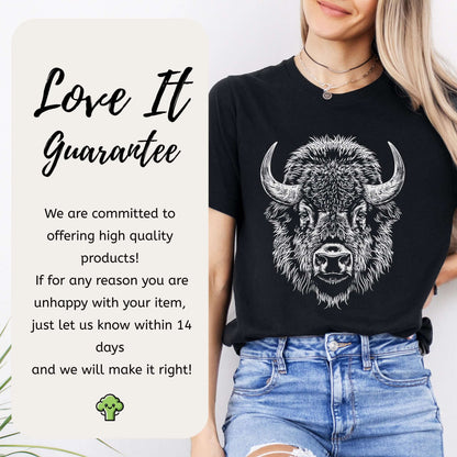 American Bison Portrait T-Shirt – Wildlife Animal Tee