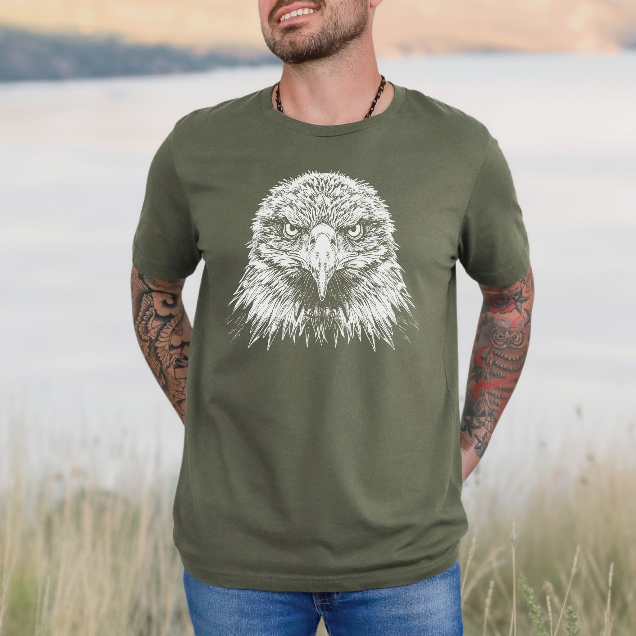 Eagle Face T-Shirt – Majestic Bird of Prey Tee