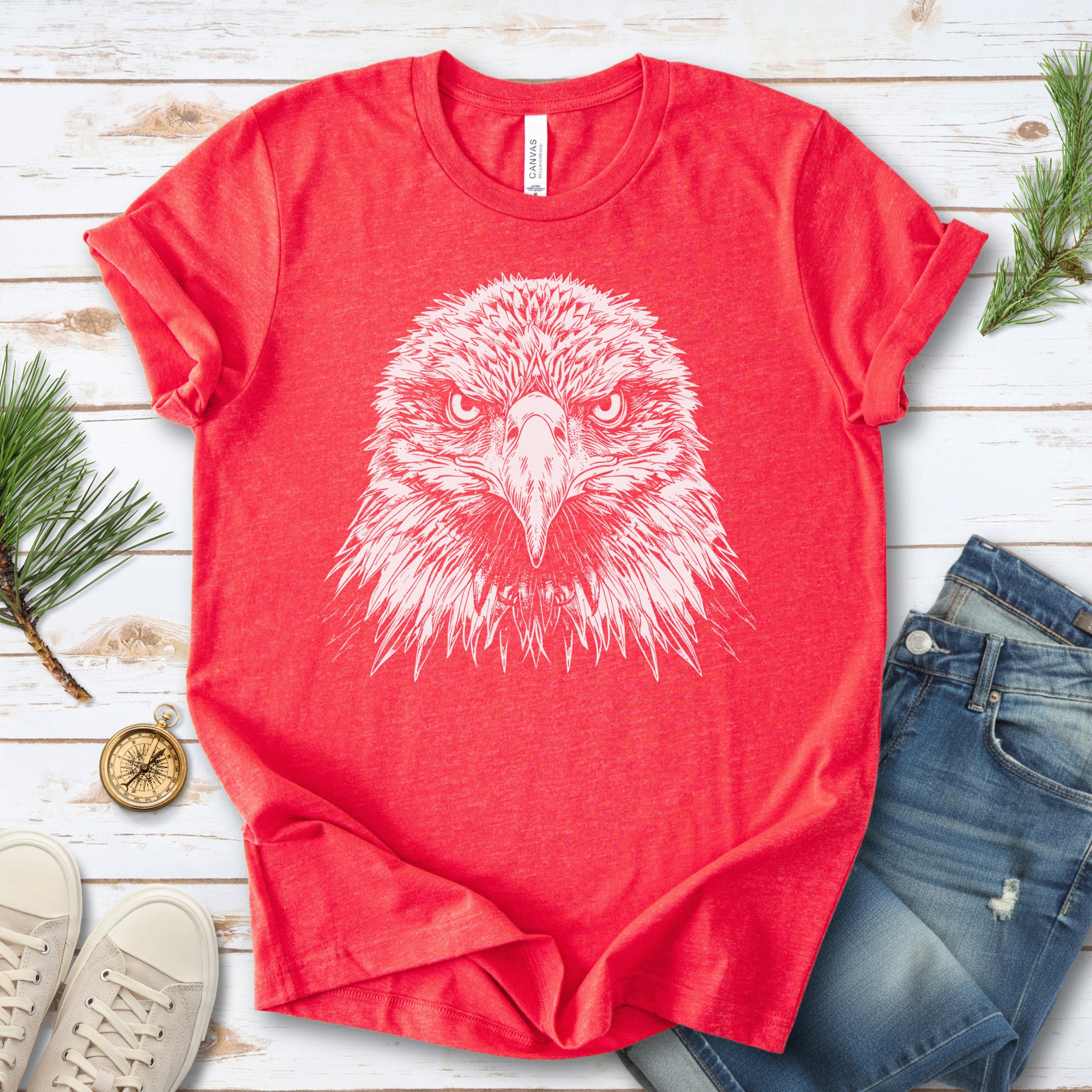 Eagle Face T-Shirt – Majestic Bird of Prey Tee