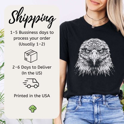 Eagle Face T-Shirt – Majestic Bird of Prey Tee
