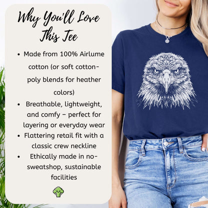 Eagle Face T-Shirt – Majestic Bird of Prey Tee