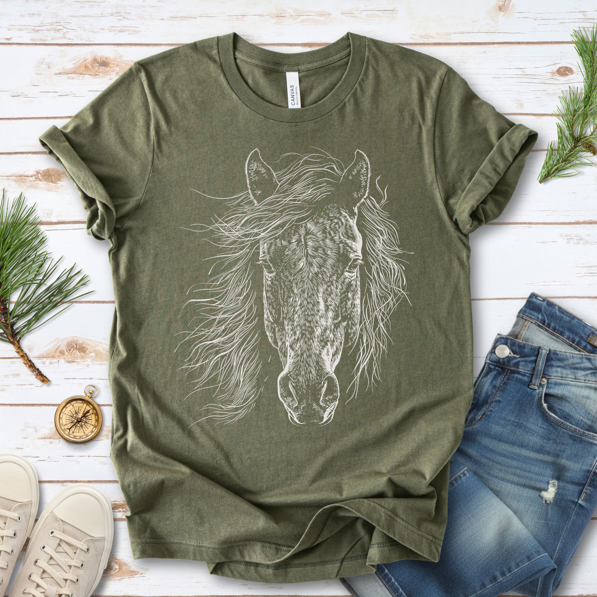 Wild Mustang Horse Face T-Shirt – Spirit of the West