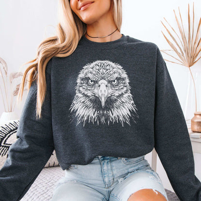 Eagle Face Sweatshirt – Majestic Bird of Prey Stare-Down Champion