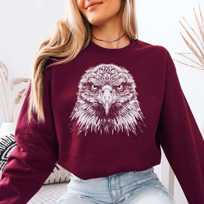 Eagle Face Sweatshirt – Majestic Bird of Prey Stare-Down Champion