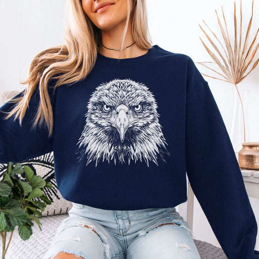 Eagle Face Sweatshirt – Majestic Bird of Prey Stare-Down Champion