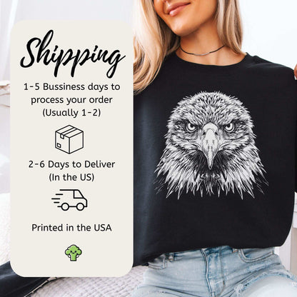 Eagle Face Sweatshirt – Majestic Bird of Prey Stare-Down Champion
