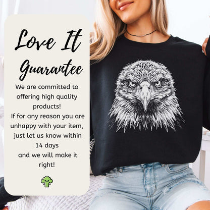 Eagle Face Sweatshirt – Majestic Bird of Prey Stare-Down Champion