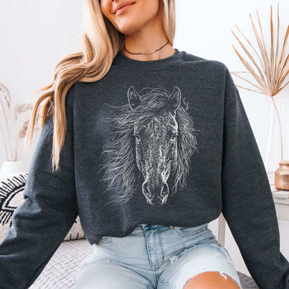 Wild Mustang Horse Sweatshirt – Spirit of the West & Free Soul Energy