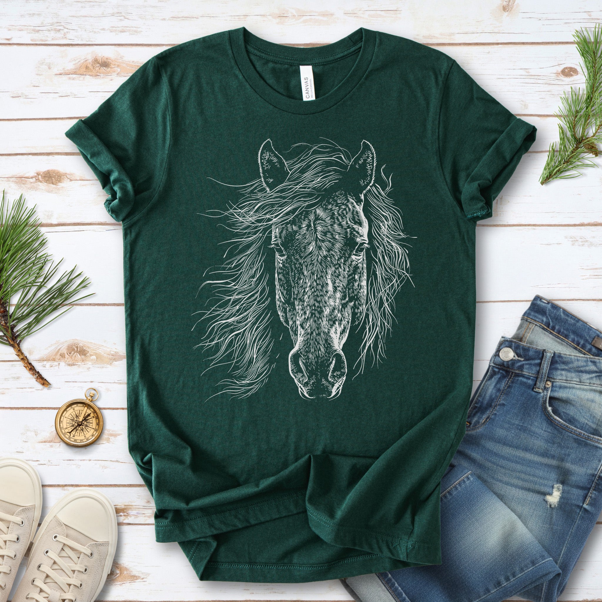 Wild Mustang Horse Face T-Shirt – Spirit of the West